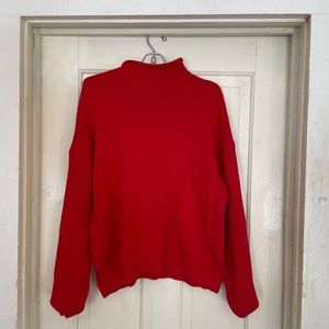 Tahari Red Mock Neck Sweater Size Large